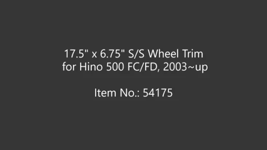 (54175) 17.5 インチ T304 ステンレススチール ホイール トリム 日本日野 500 FC/FD 用、2003 以降